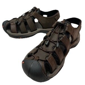 Propét Men's Kona Leather Fisherman Brown Sandal Sz 11.5-Outdoors Hiking Fishing